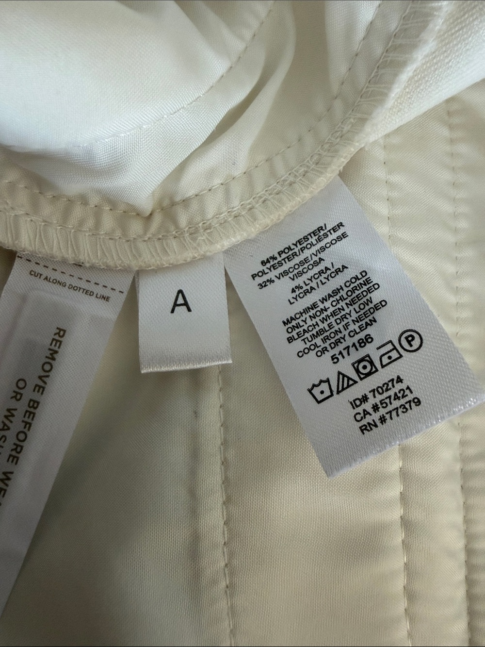Ann Taylor Petite-Curvy Fit Cream Pants| 10P - Picture 5 of 6